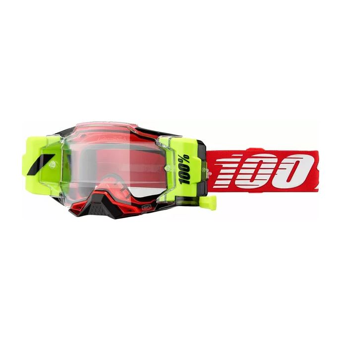 100% MX Goggles Armega Roll Off Forecast Red Clear